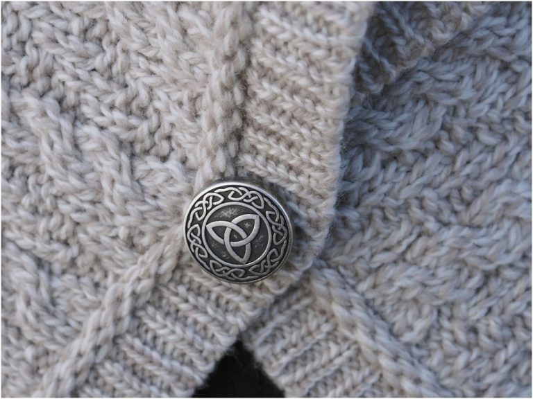 Inisfree Aran Wool Knit Jacket in `100% Merino Wool