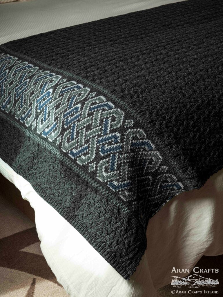 Charcoal Celtic Aran Throw