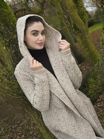 Irish Aran Hooded Cardigan