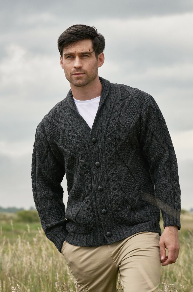 Irish Aran Cardigan Man
