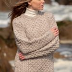 Natural Irish Aran Fisherman Knit Merino Wool Sweater