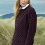 Natural Irish Aran Fisherman Knit Merino Wool Sweater