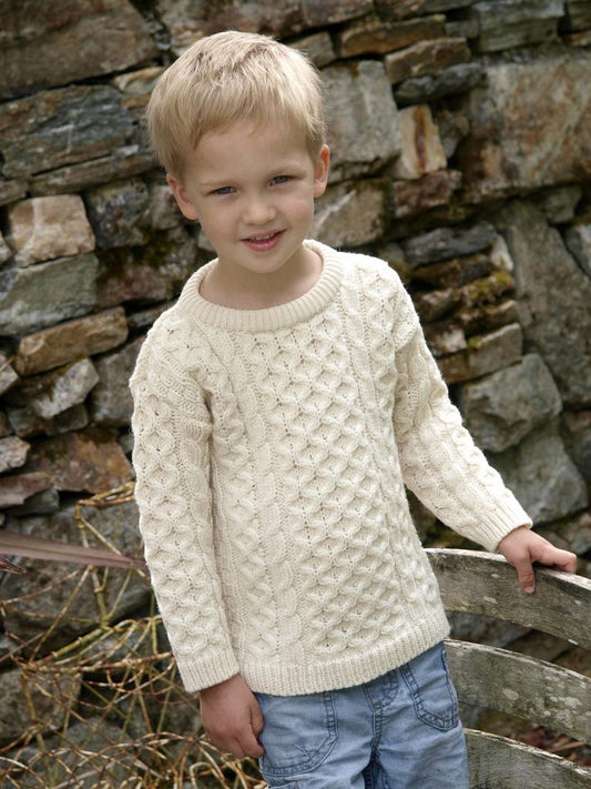 Aran Fisherman Knit sweater for kids