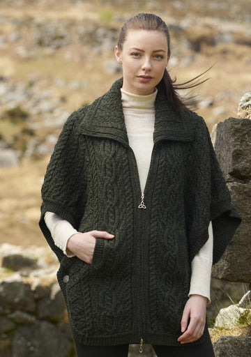 Inisfree Aran Wool Knit Jacket Green