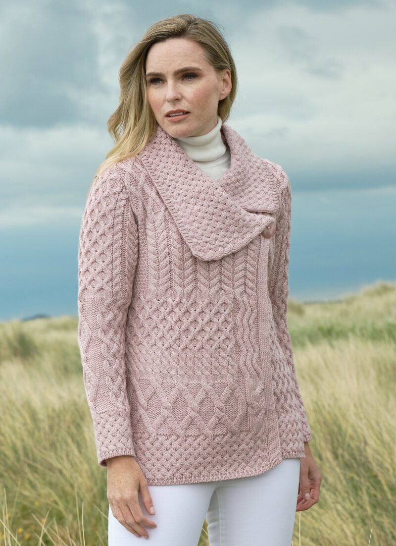 Aran Cardigan in 100% Super Soft Merino Wool