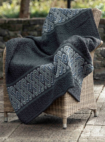 Charcoal Celtic Aran Throw