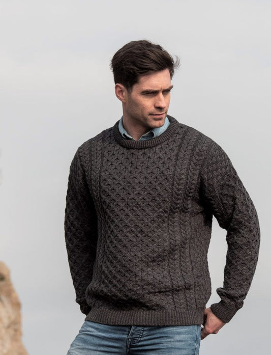 Original Irish Aran Fisherman Sweater Natural