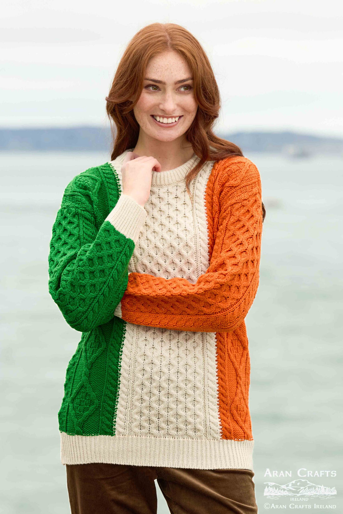 Unisex Irish Tricolor Aran Fisherman Knit