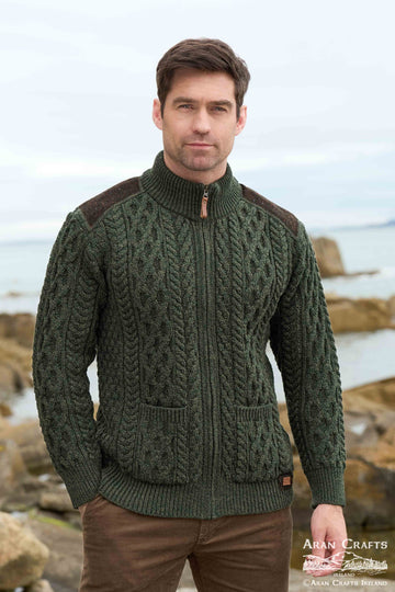 Fionn Zip Aran Cardigan