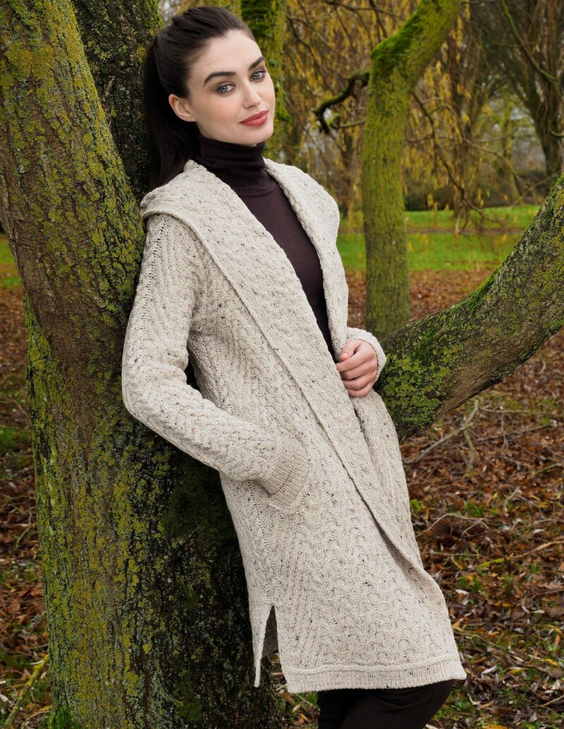 Irish Aran Hooded Cardigan