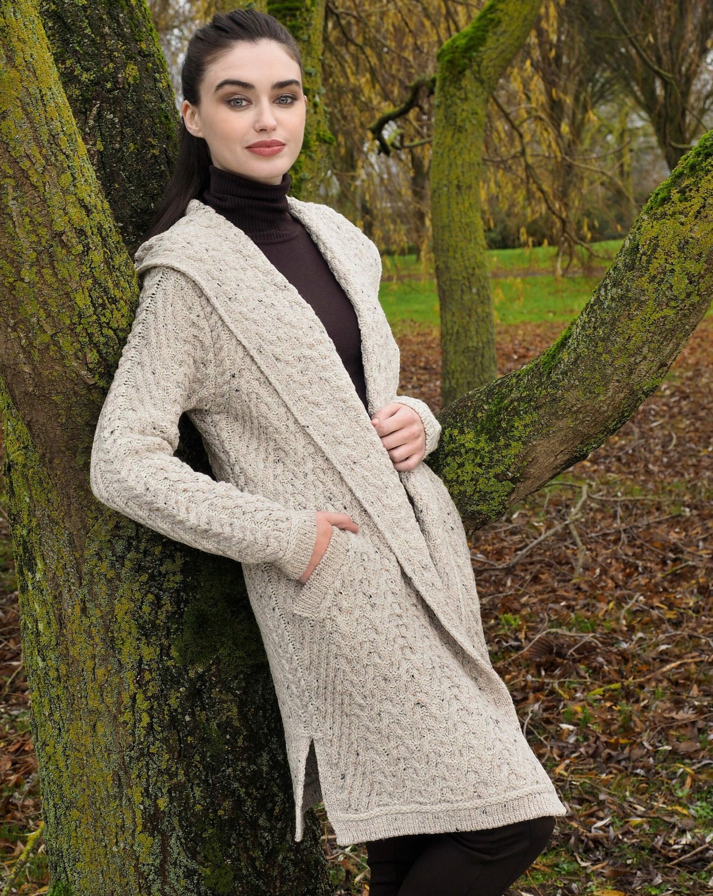 Irish Aran Hooded Cardigan
