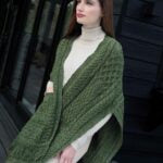 Irish Aran Shawl 100% Merino Wool