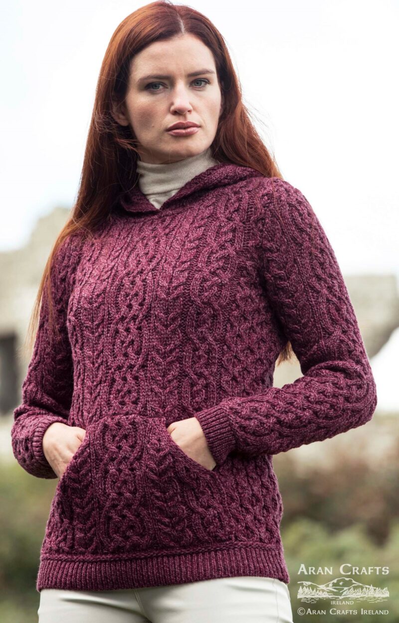 Irish Aran Wool Hooded Sweater