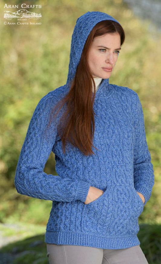 Irish Aran Wool Hooded Sweater